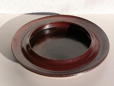 Keramikschale, gedreht aus japanischem Akashigaraki Ton, versehen mit japanischer Tessha Glasur