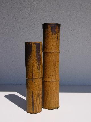 Große Bambus Keramik Vasen, gedreht in japanischer Tradition